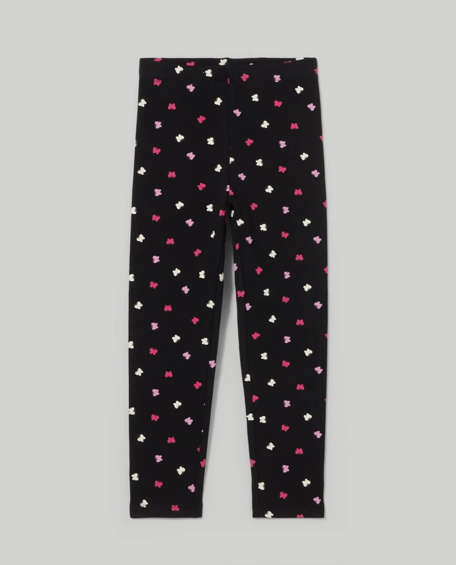 Blukids Girls' Printed Stretch Fleece Leggings for Kids - Soft & Comfortable Children's Winter Pants