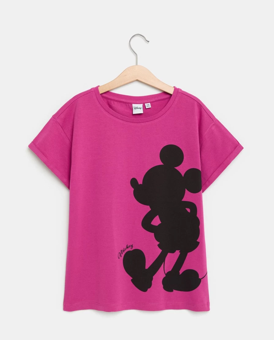 Blukids Youth Girls' Stretch Cotton Mickey Mouse Print T-Shirt