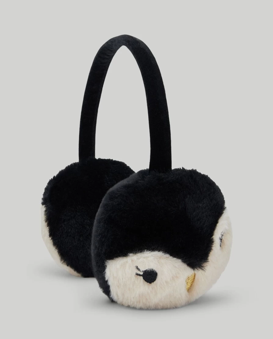 Blukids Kids' Penguin Earmuffs - Soft Faux Fur Winter Ear Warmers for Children