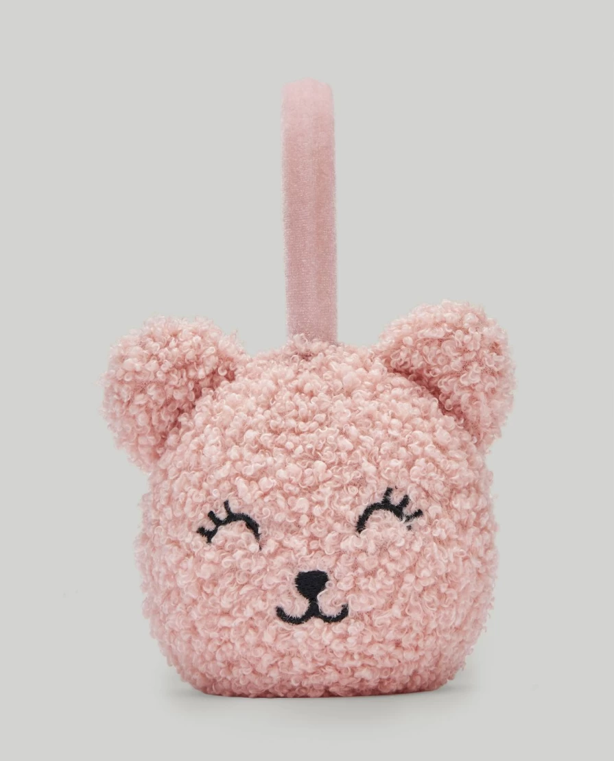 Blukids Faux Fur Teddy Bear Earmuffs for Kids - Soft Winter Ear Warmers for Children