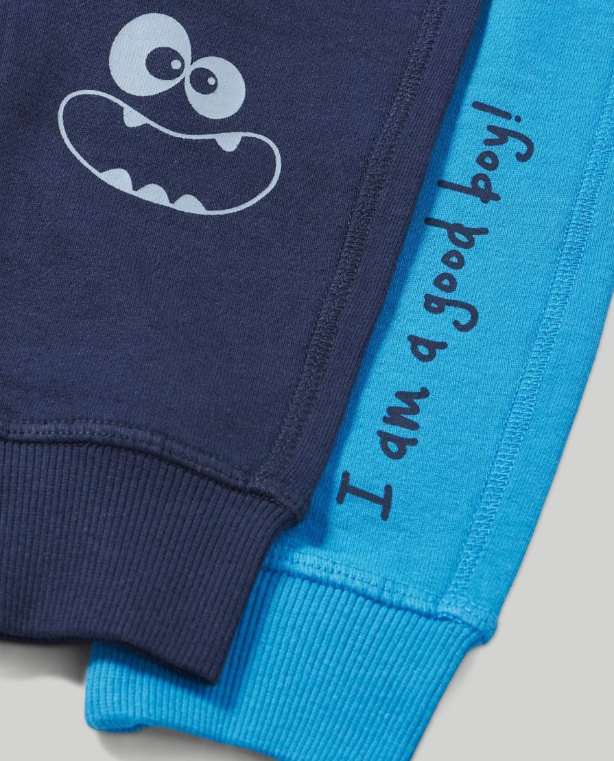 "Blukids Pack of 2 Cozy Cotton Fleece Joggers for Newborns"