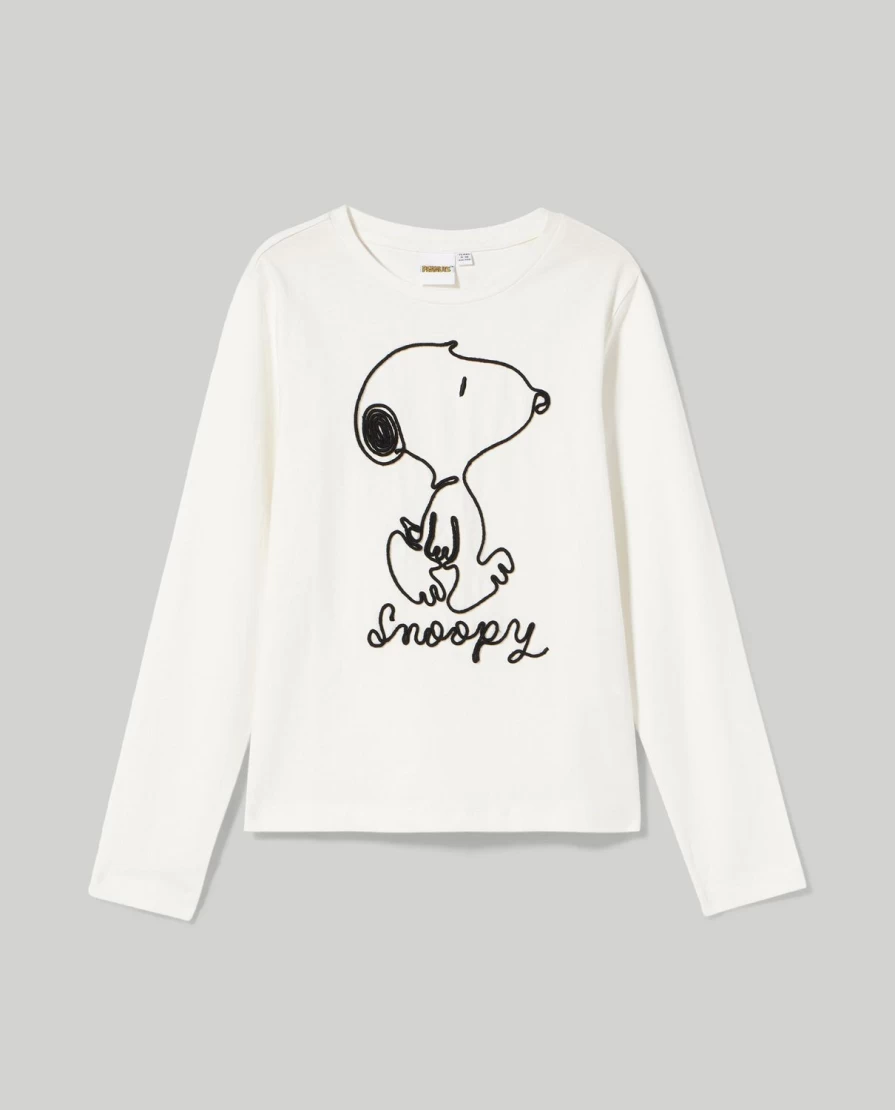 "Blukids Youth Snoopy Embroidered T-Shirt for Girls"