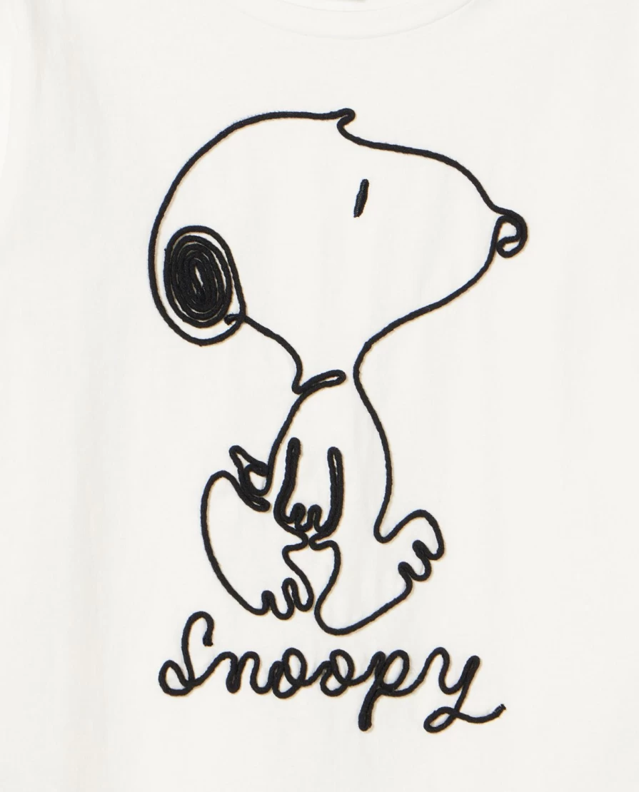 "Blukids Youth Snoopy Embroidered T-Shirt for Girls"