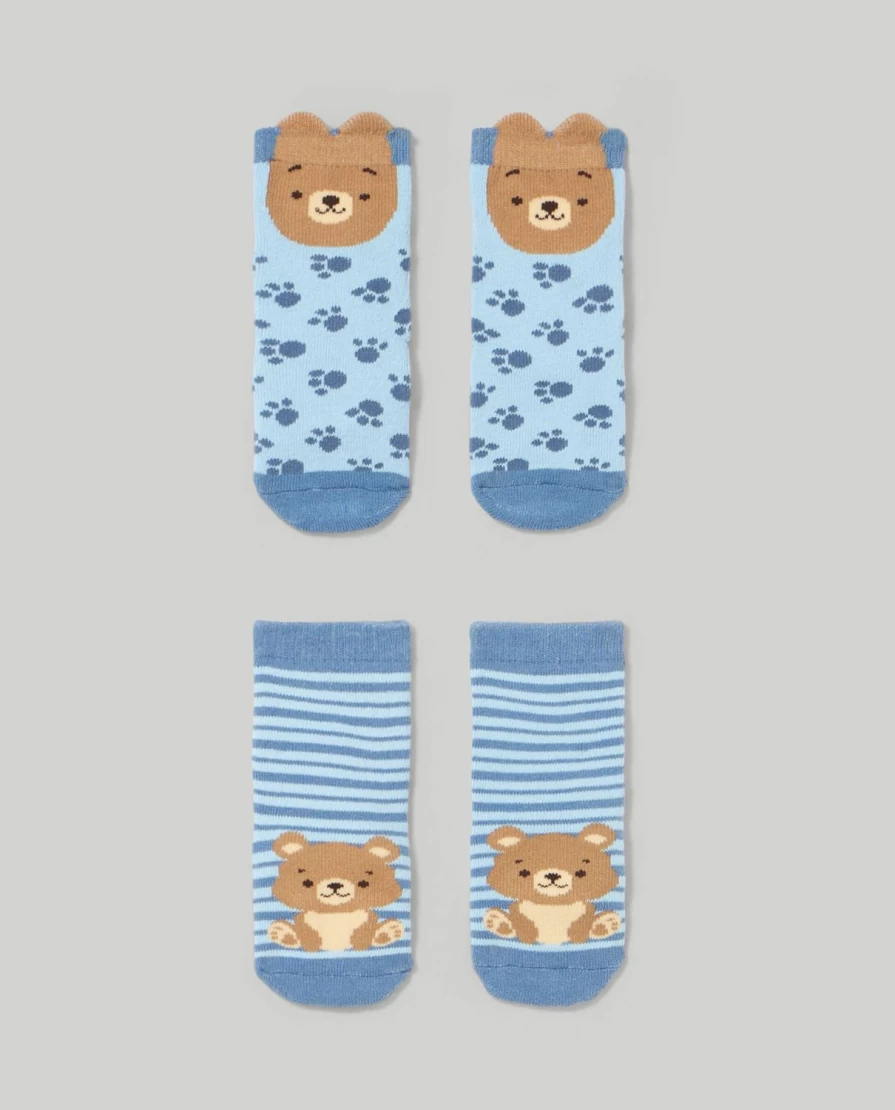 Blukids Newborn Baby Non-Slip Socks 2-Pack for Secure Comfort