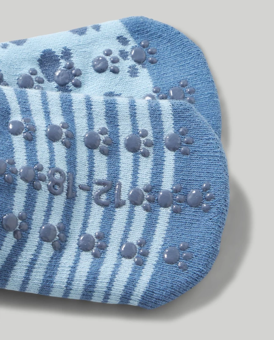 Blukids Newborn Baby Non-Slip Socks 2-Pack for Secure Comfort