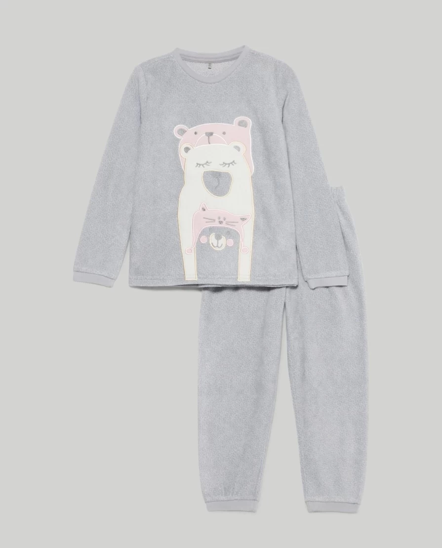 Blukids Girls' Coral Fleece Pajama Set - Mini Me Matching Kids Sleepwear