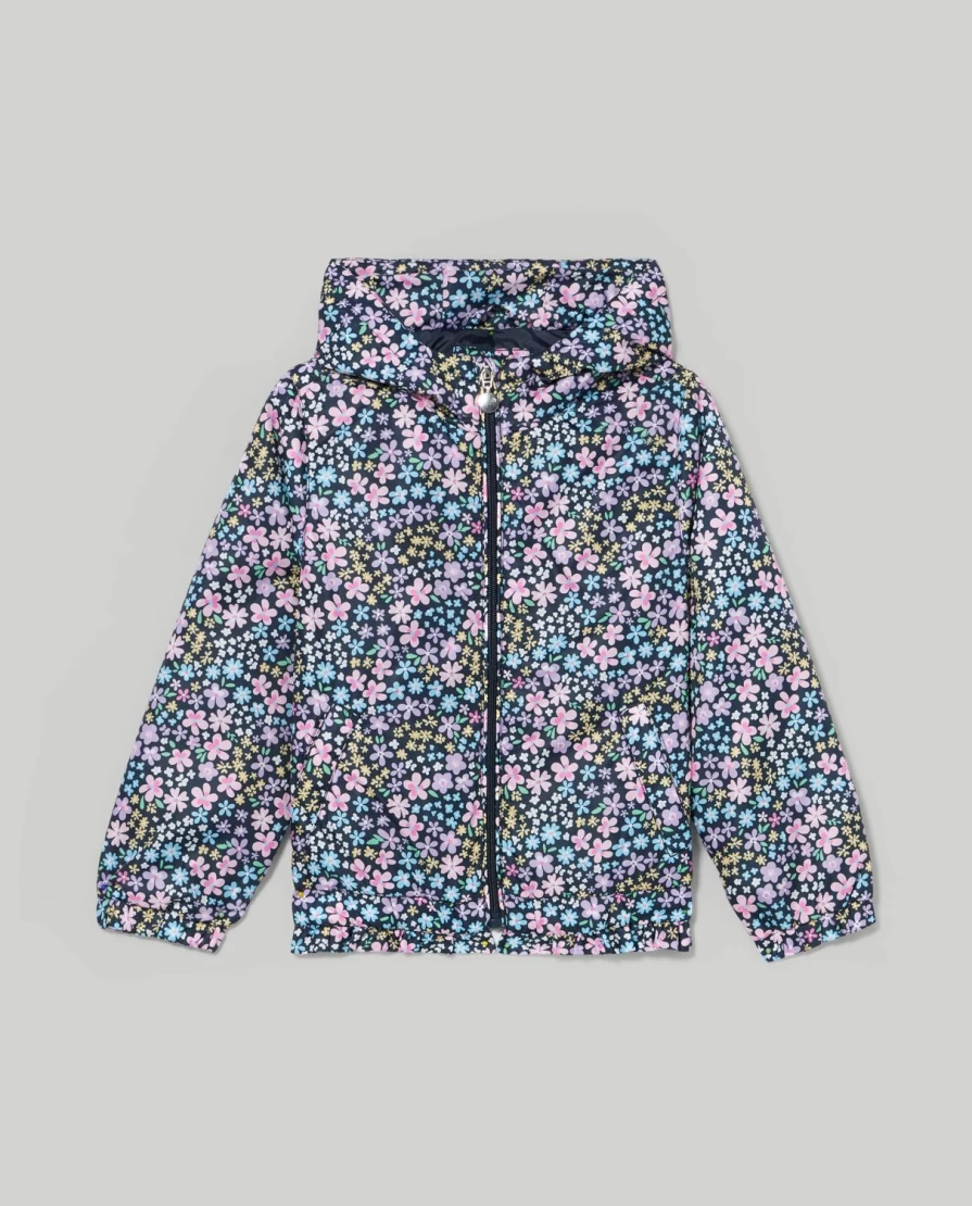 Blukids Girls' Colorful All-Over Print Nylon Jacket for Children