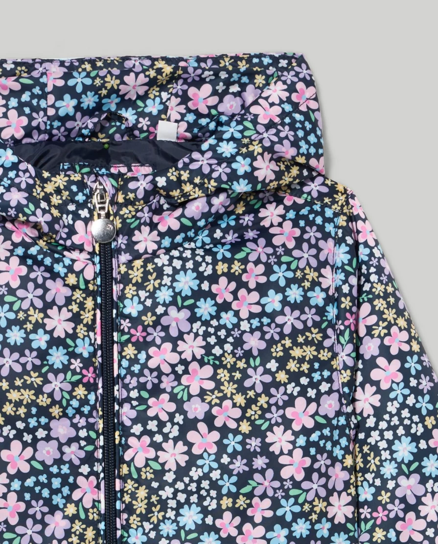 Blukids Girls' Colorful All-Over Print Nylon Jacket for Children