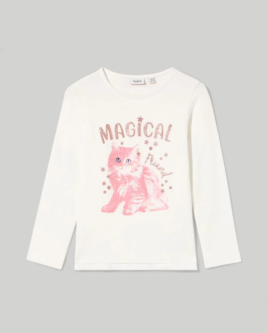 Blukids Girls' Stretch Cotton T-Shirt - Soft Comfortable Kids Tee for Children