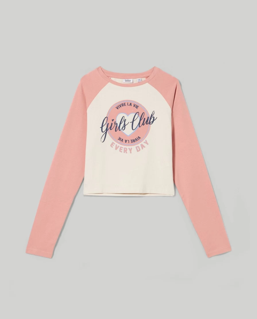 Blukids Youth Girls Long Sleeve Cropped T-Shirt Casual Comfortable Top