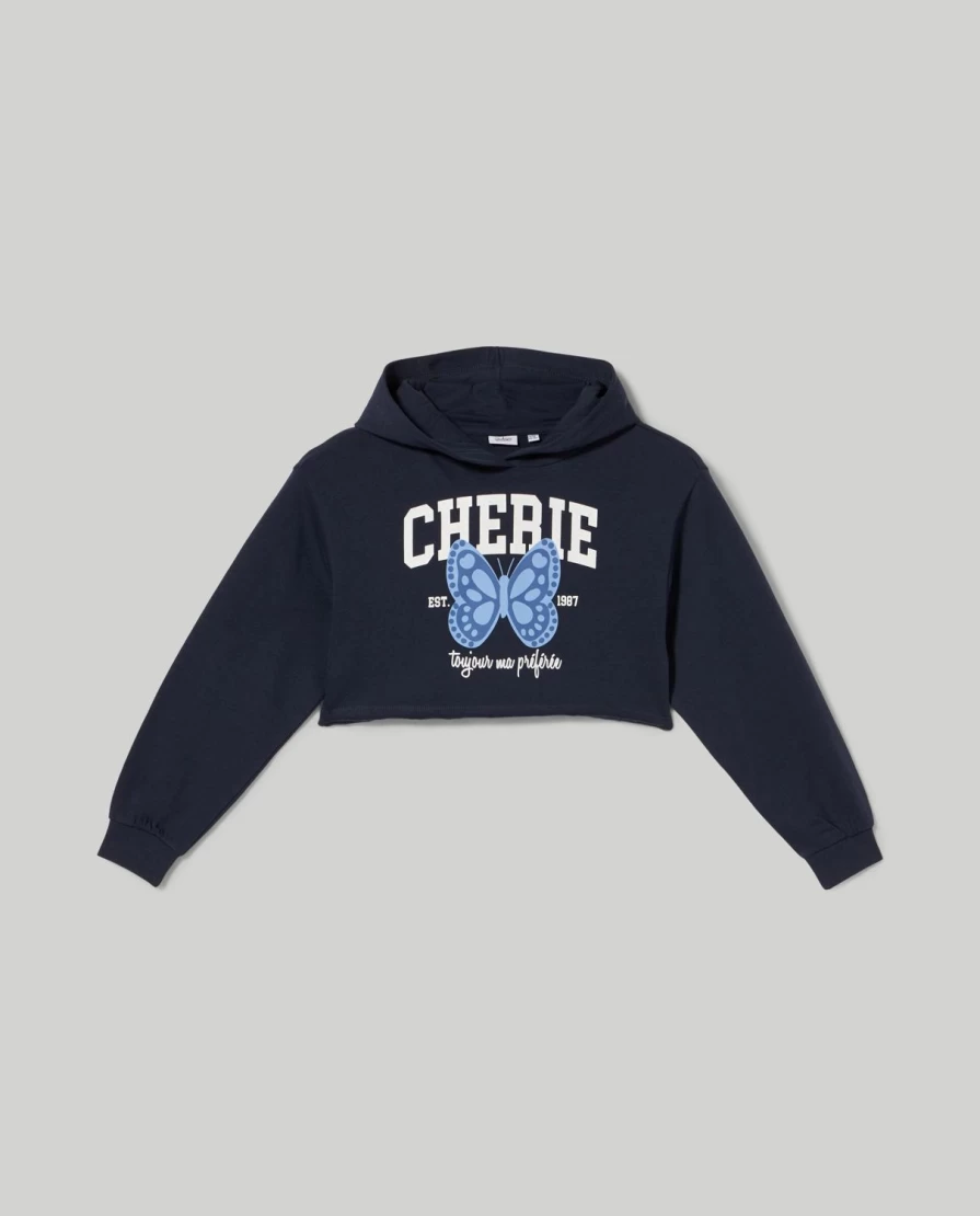 "Blukids Youth Cropped Cotton Brushed Sweatshirt - Soft Fit Girls Pullover"