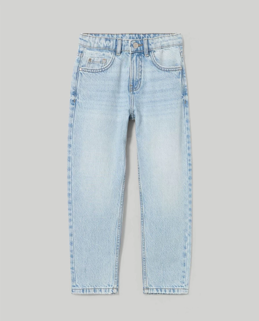 Blukids Youth Pure Cotton Denim Jeans for Girls - Comfortable Mom Fit Style