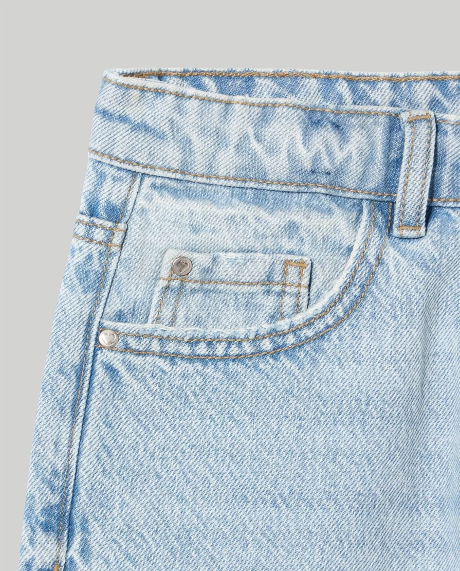 Blukids Youth Pure Cotton Denim Jeans for Girls - Comfortable Mom Fit Style