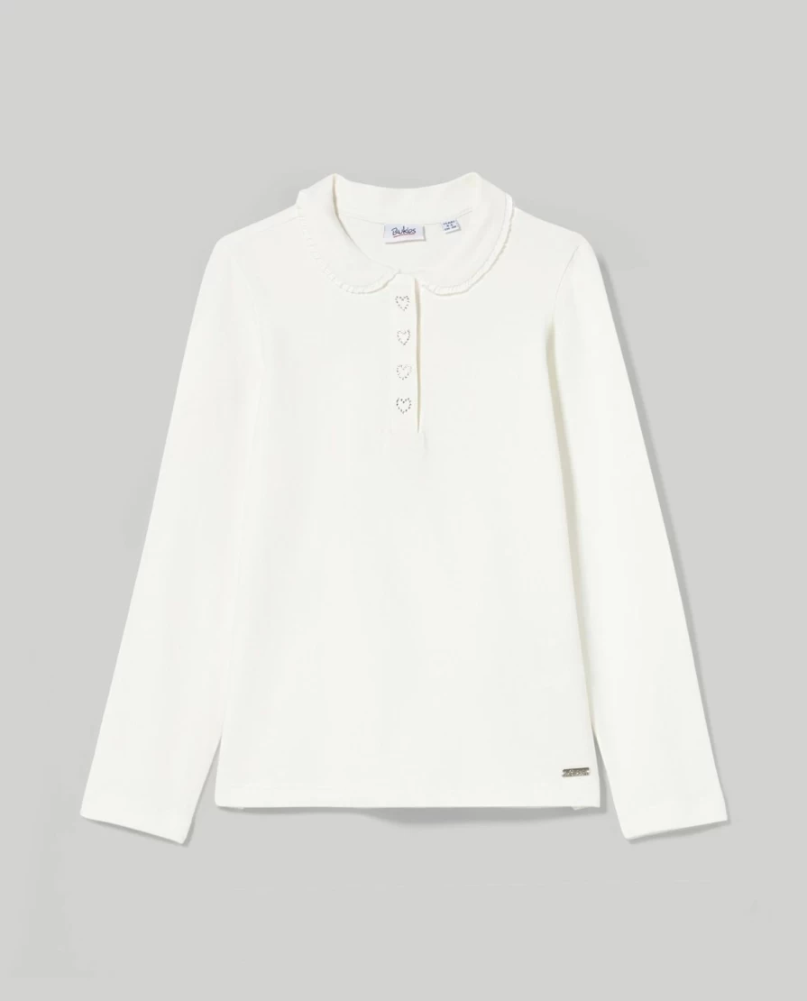 Blukids Girls' Stretch Cotton Polo Shirt - Comfortable Kids' Casual Top