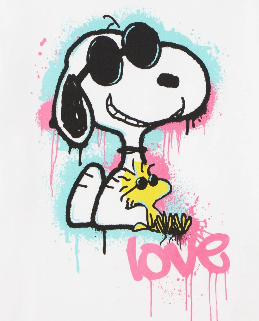 "Blukids Youth Pure Cotton Peanuts Graphic T-Shirt for Girls"