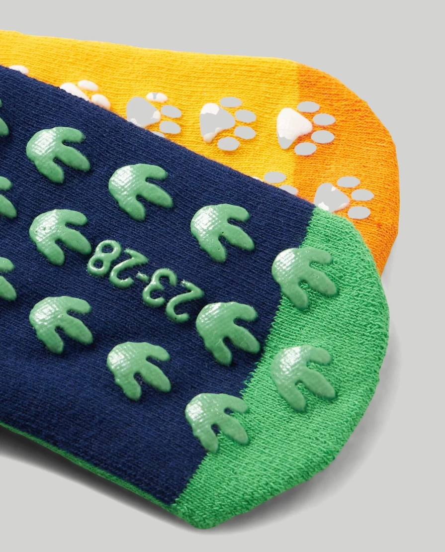 Blukids Pack Of 2 Non-Slip Socks For Kids - Anti-Skid Toddler Socks For Boys And Girls