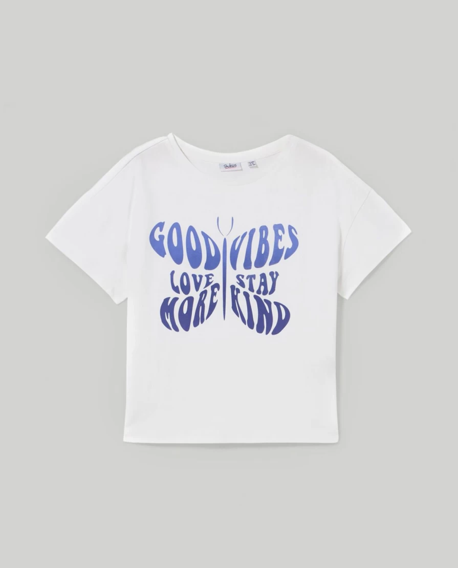 Blukids Youth Pure Cotton Cropped Fit T-Shirt for Girls