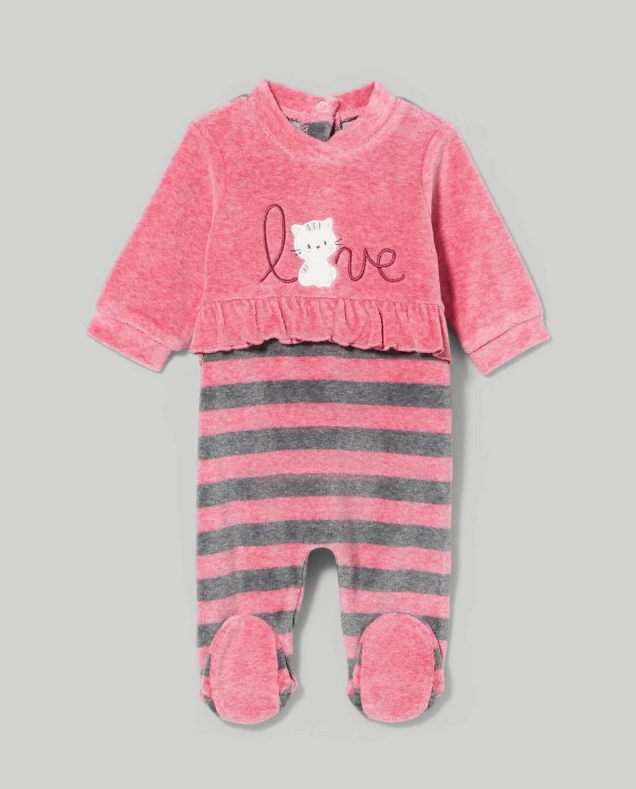 Blukids Newborn Baby Chenille Romper with Ruffles - Soft & Comfortable Outfit for Birth