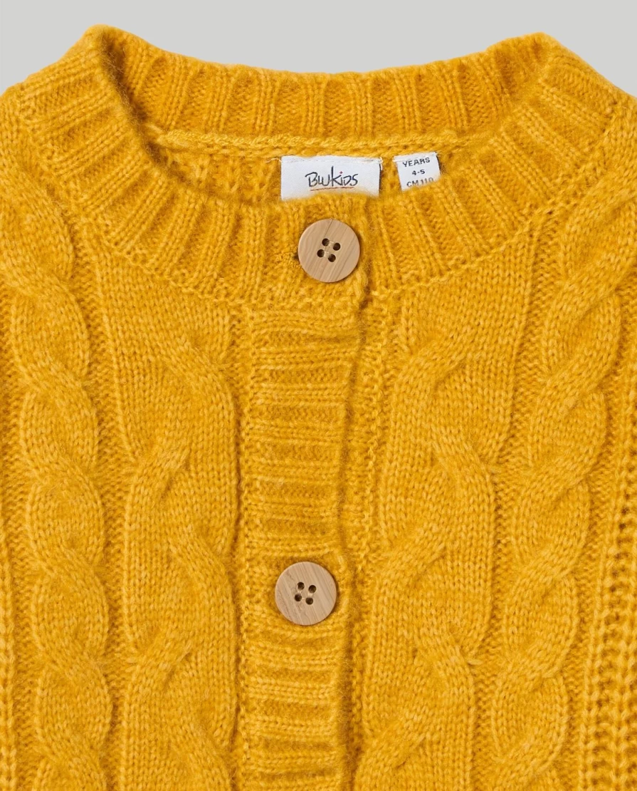 Blukids Girls' English Knitted Cardigan for Children - Cozy & Stylish Kids Sweater