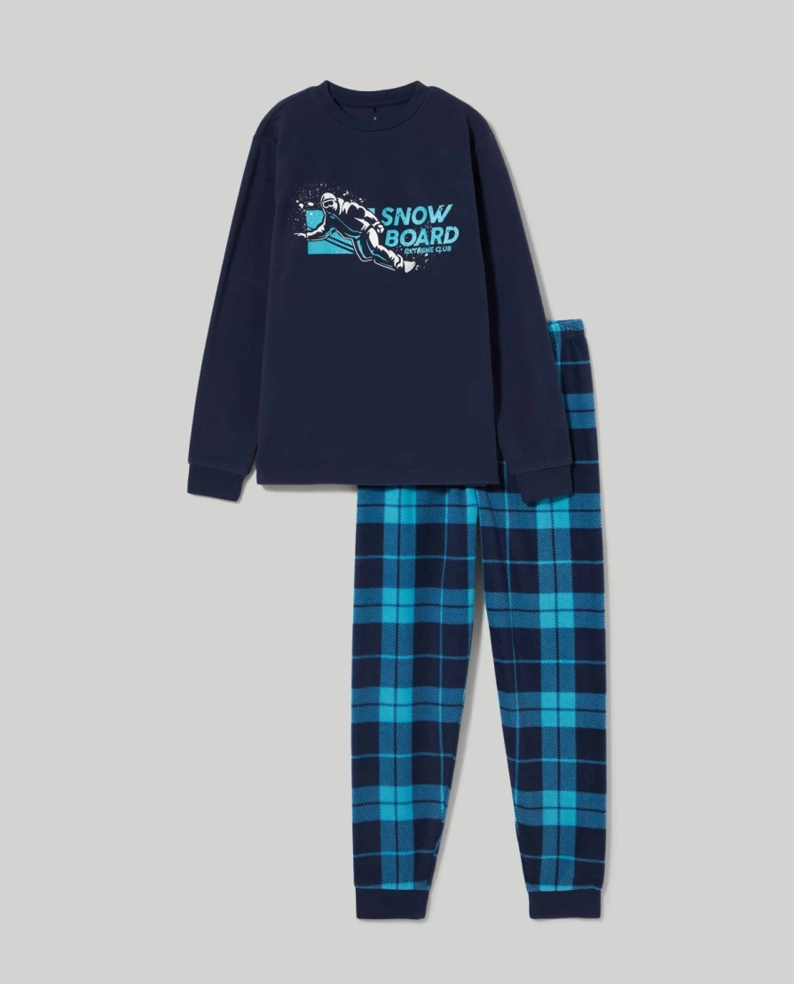 Blukids Youth Boys' Microfleece Pajama Set - Cozy Winter Sleepwear for Kids