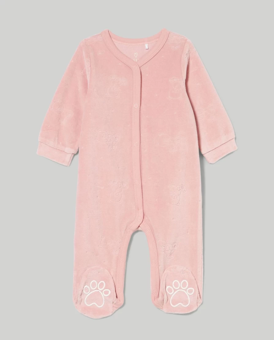 Blukids Newborn Velor Onesie - Soft & Cozy Baby Romper for Birth