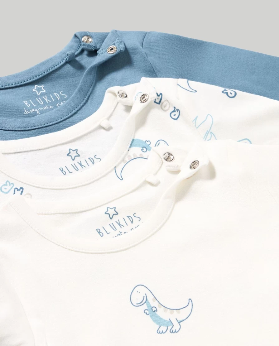 Blukids 3-Pack Newborn Long Sleeve Bodysuits for Babies - Soft Cotton Infant Onesies