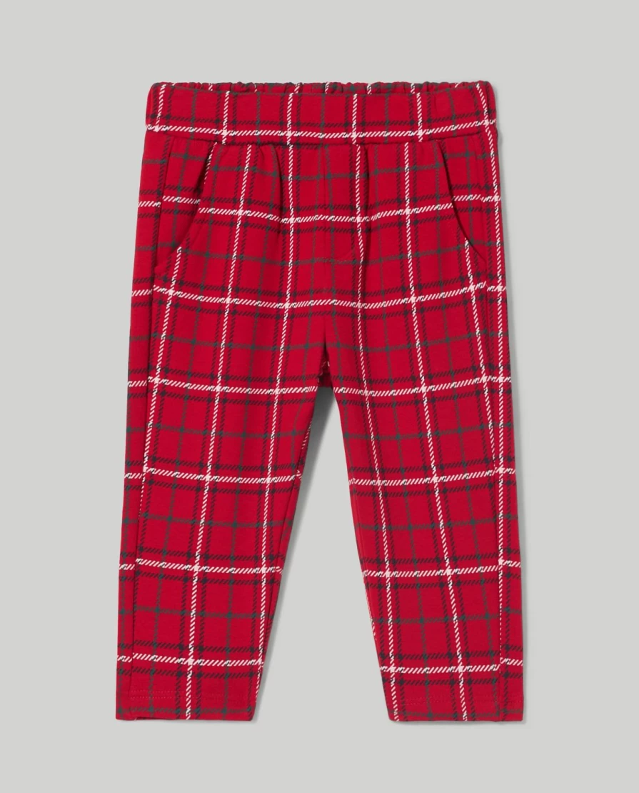 Blukids Newborn Checked Stretch Cotton Trousers for Babies