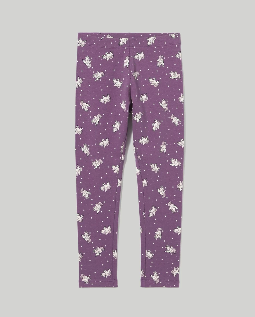 Blukids Girls' Stretch Cotton Fleece Glitter Leggings for Kids - Comfortable & Sparkly