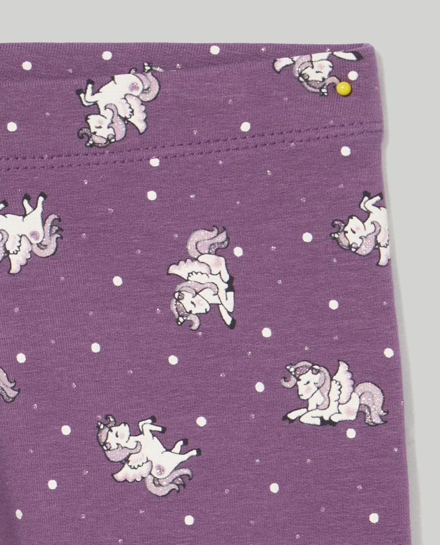 Blukids Girls' Stretch Cotton Fleece Glitter Leggings for Kids - Comfortable & Sparkly