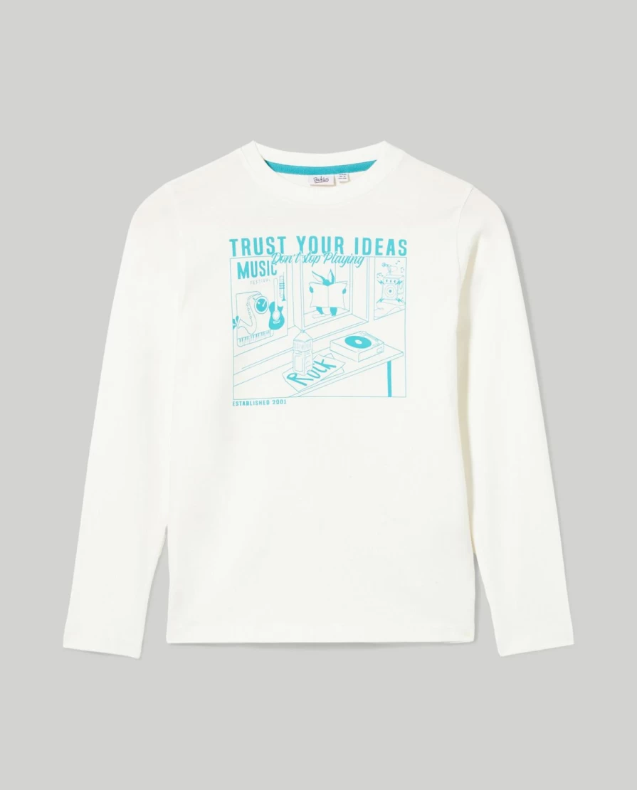 "Blukids Youth Pure Cotton T-Shirt with Boy Print - Soft & Comfortable Kids Tee"