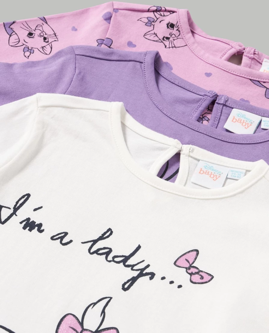 Blukids Newborn Baby Girls 3-Pack 100% Pure Cotton T-Shirts