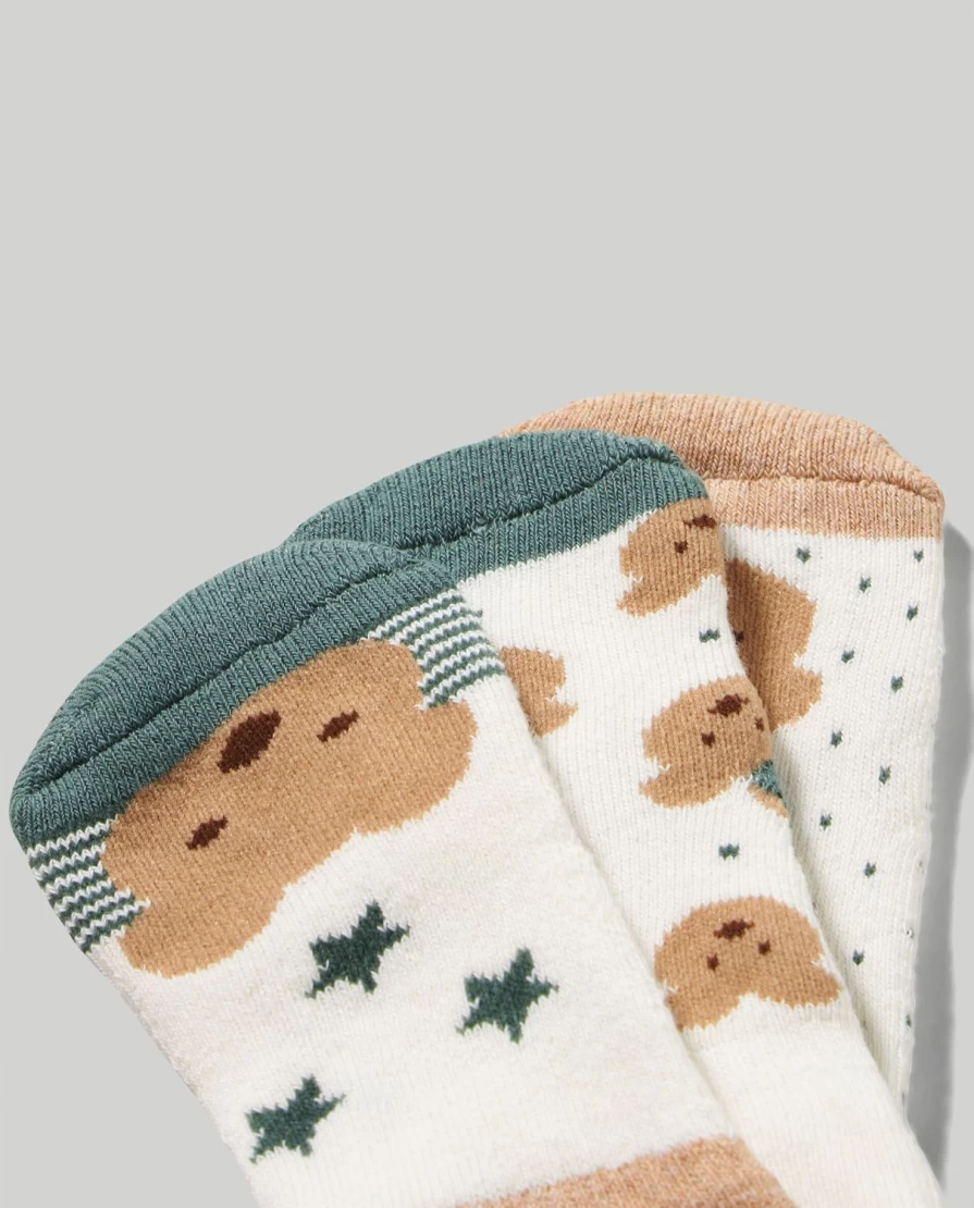 Blukids Pack Of 2 Newborn Anti-Slip Socks For Babies - Soft Non-Skid Infant Socks