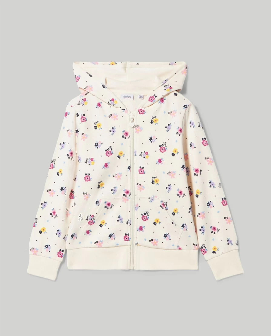 Blukids Girls' Soft Pure Cotton Hooded Sweatshirt - Comfortable Kids Pullover