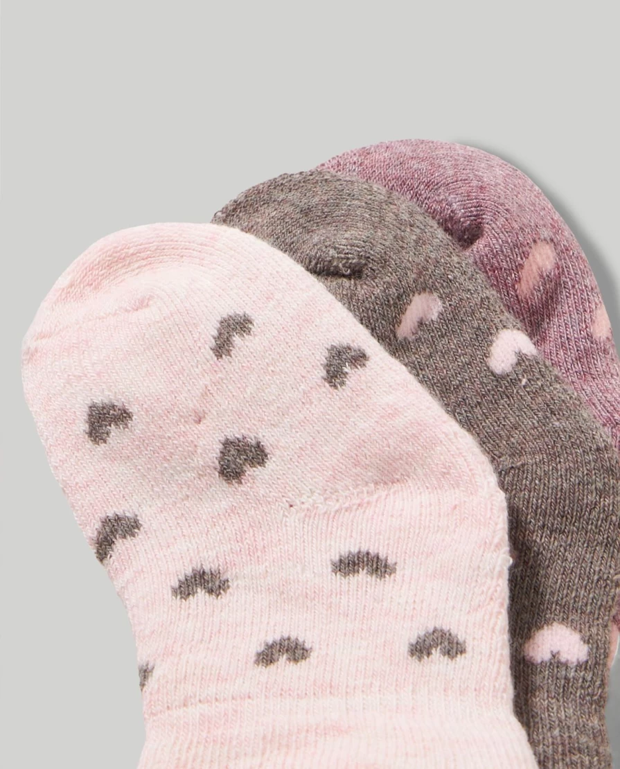 Blukids Newborn Baby Girl Cotton Blend Socks - Soft Pack of 3 Pairs
