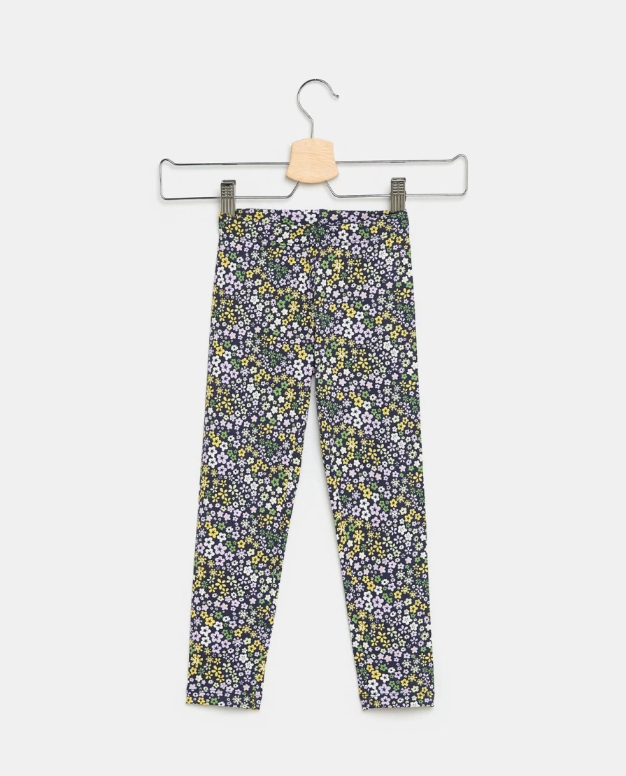 Blukids Girls Floral Cotton Stretch Leggings - Comfortable & Stylish Children's Leggings