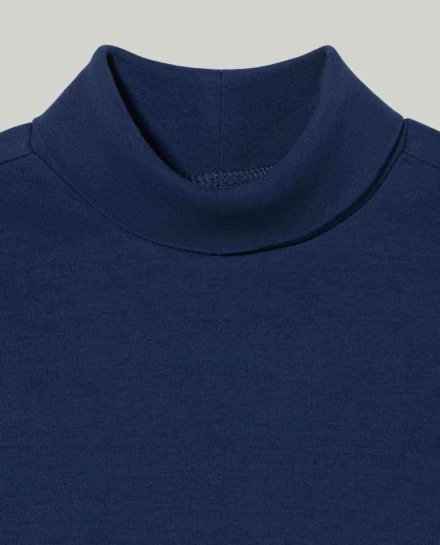 Blukids Girls' 100% Cotton Interlock Turtleneck Top for Children