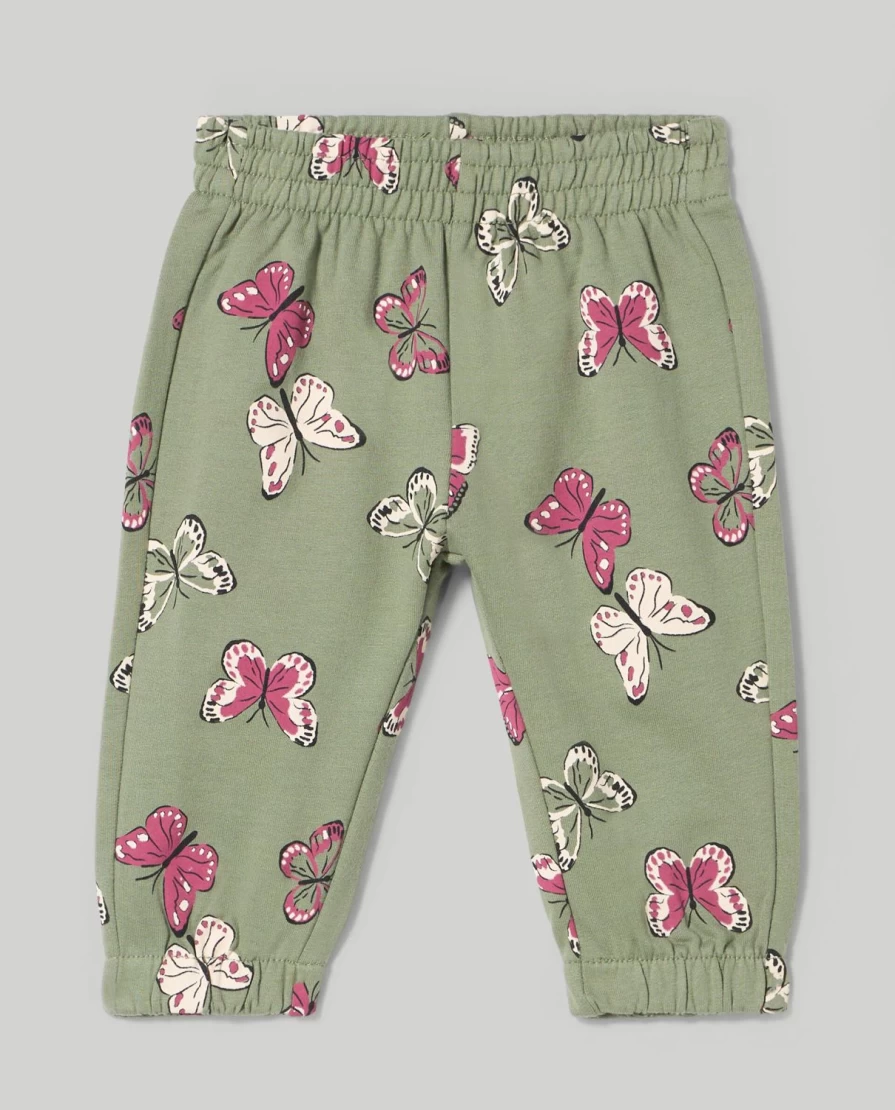 Blukids Newborn Baby Girl's Soft French Terry Cotton Trousers