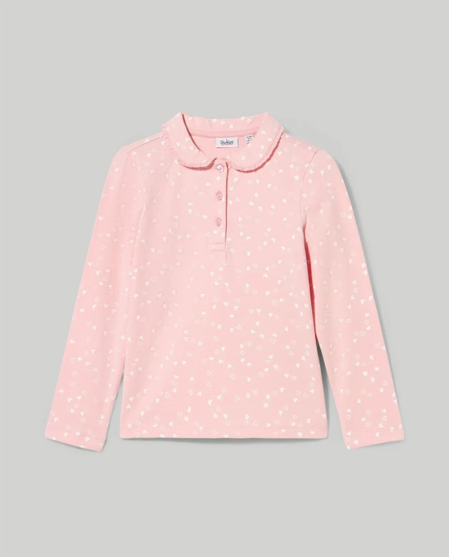 Blukids Girls' Long Sleeve Polo Shirt for Children - Comfortable & Stylish Kids Top