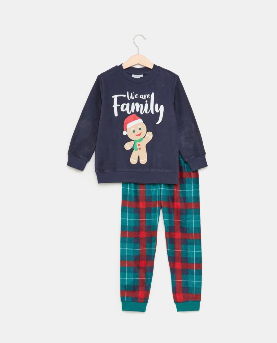 Blukids Kids' Cozy Fleece Christmas Pajamas for Family Matching Holiday Outfits