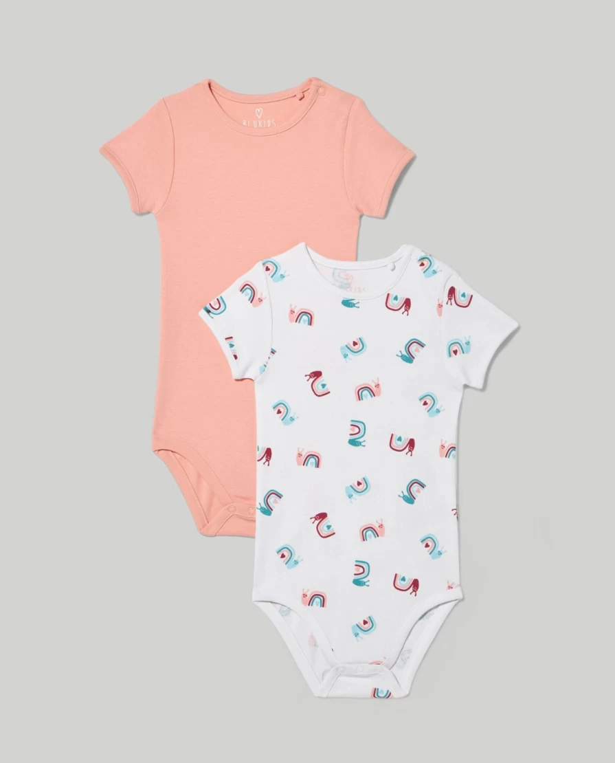 2-Pack Blukids 100% Cotton Bodysuits for Newborns - Soft Baby Onesies for Unisex Infants