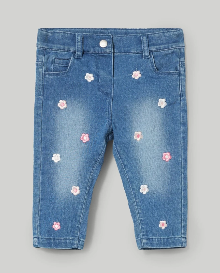Blukids Newborn Baby Denim Jeans and Sweatshirt Outfit Set