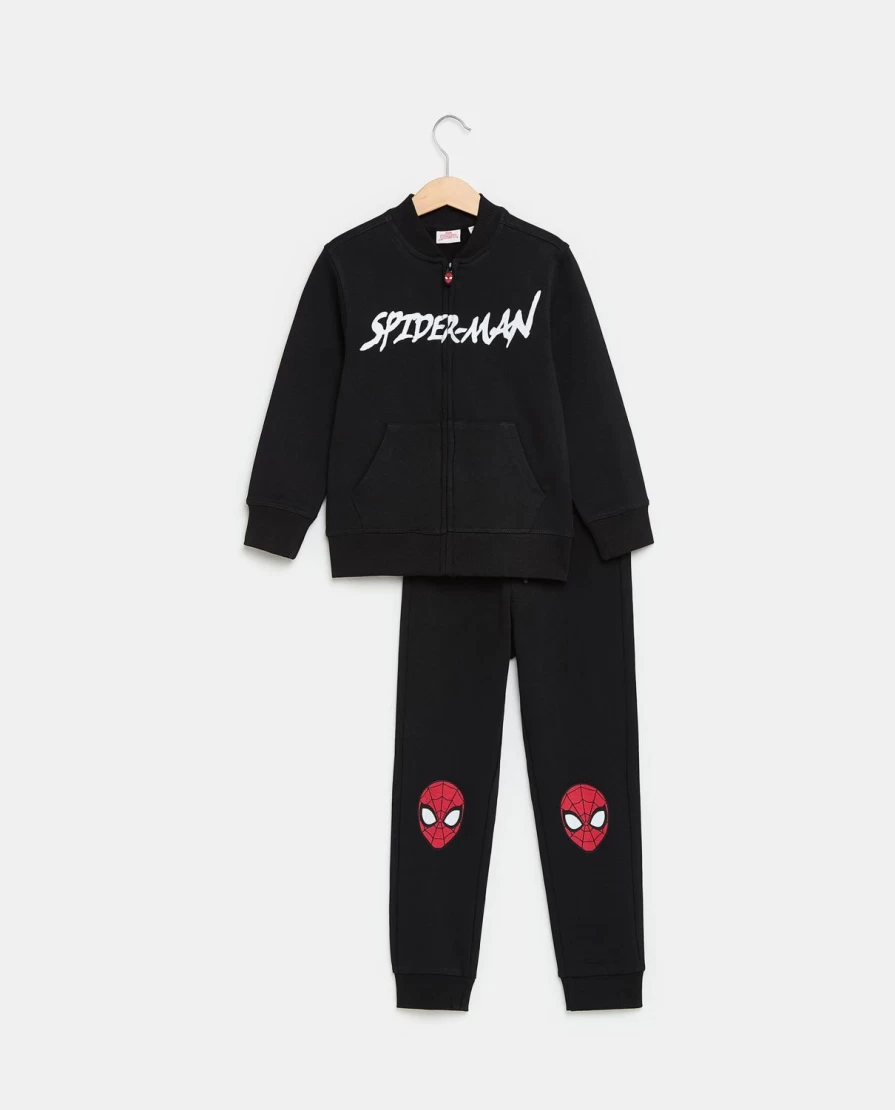 Blukids Boys Spider-Man Printed 100% Cotton Complete Tracksuit for Children