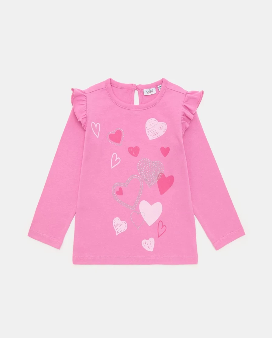Blukids Newborn Baby Girl Pure Cotton Ruffled T-Shirt