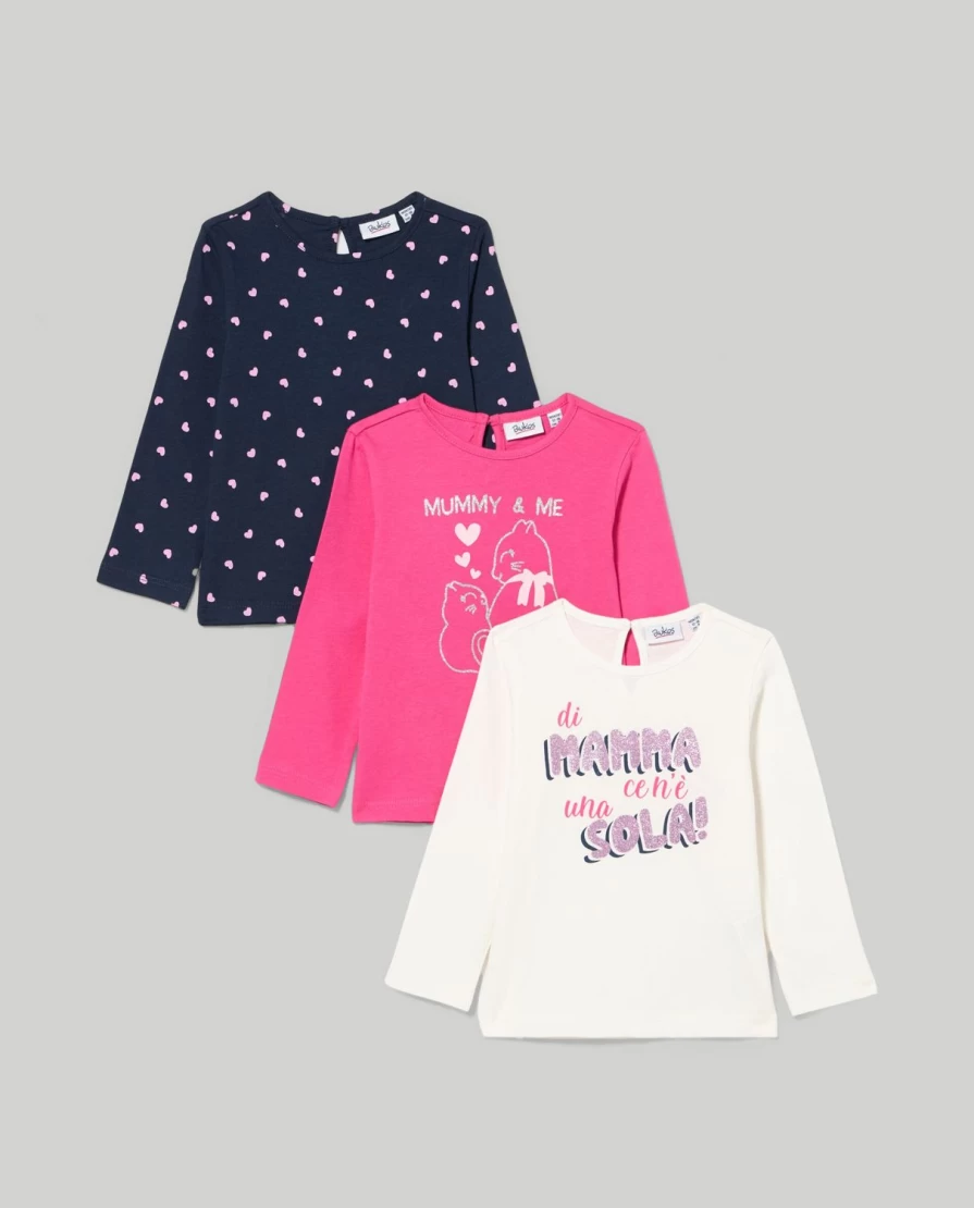 Blukids Newborn Baby Girl 3-Pack Long Sleeve T-Shirts