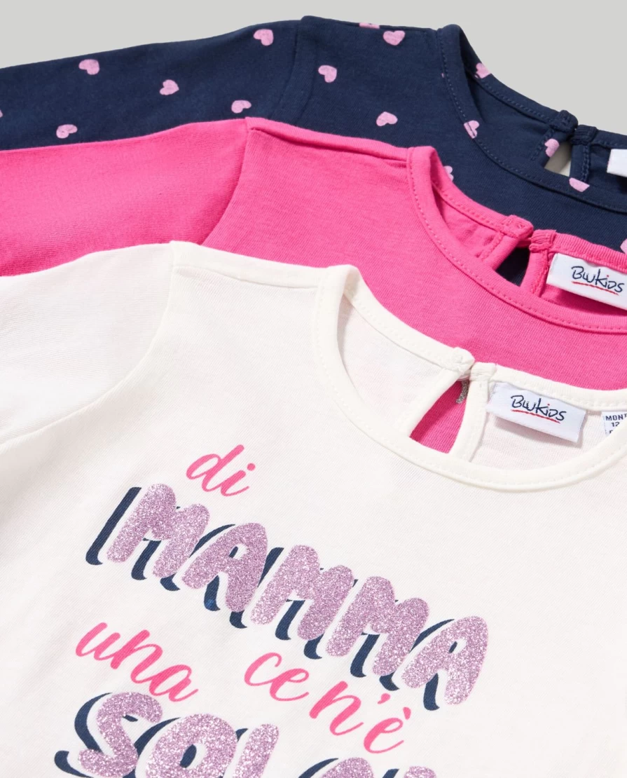 Blukids Newborn Baby Girl 3-Pack Long Sleeve T-Shirts
