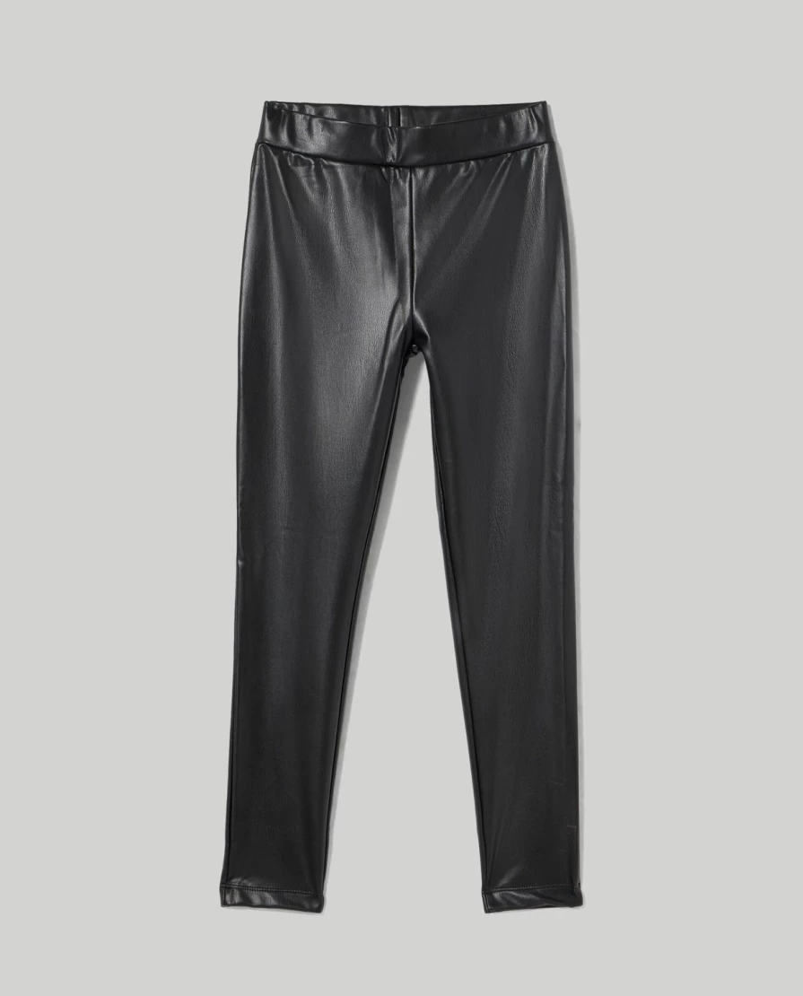 Blukids Girls' Faux Leather Leggings for Children - Stretchy Comfort Fit Kids' Fashion Pants