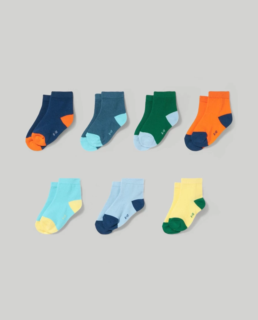 Blukids 7-Pack Soft Cotton Blend Newborn Baby Socks