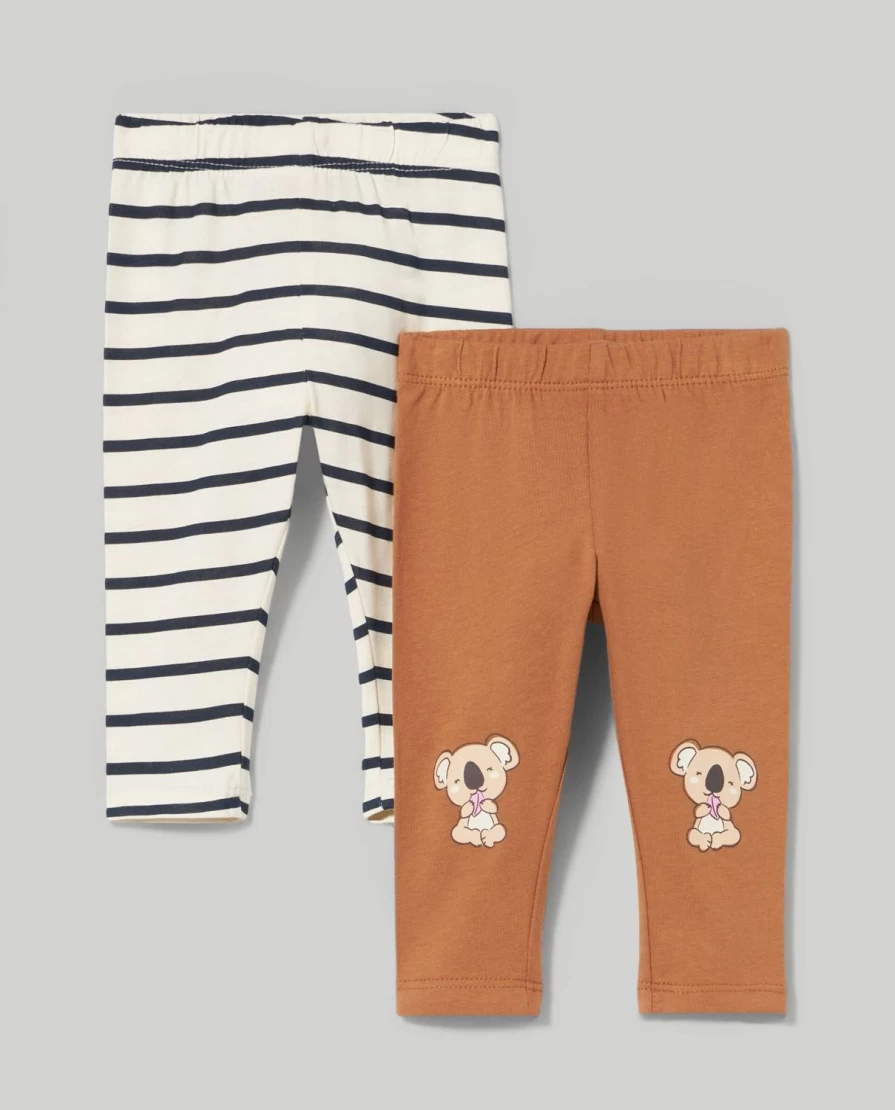 Blukids Newborn Baby Girls Pure Cotton Jersey Leggings - Soft & Comfortable 2-Pack