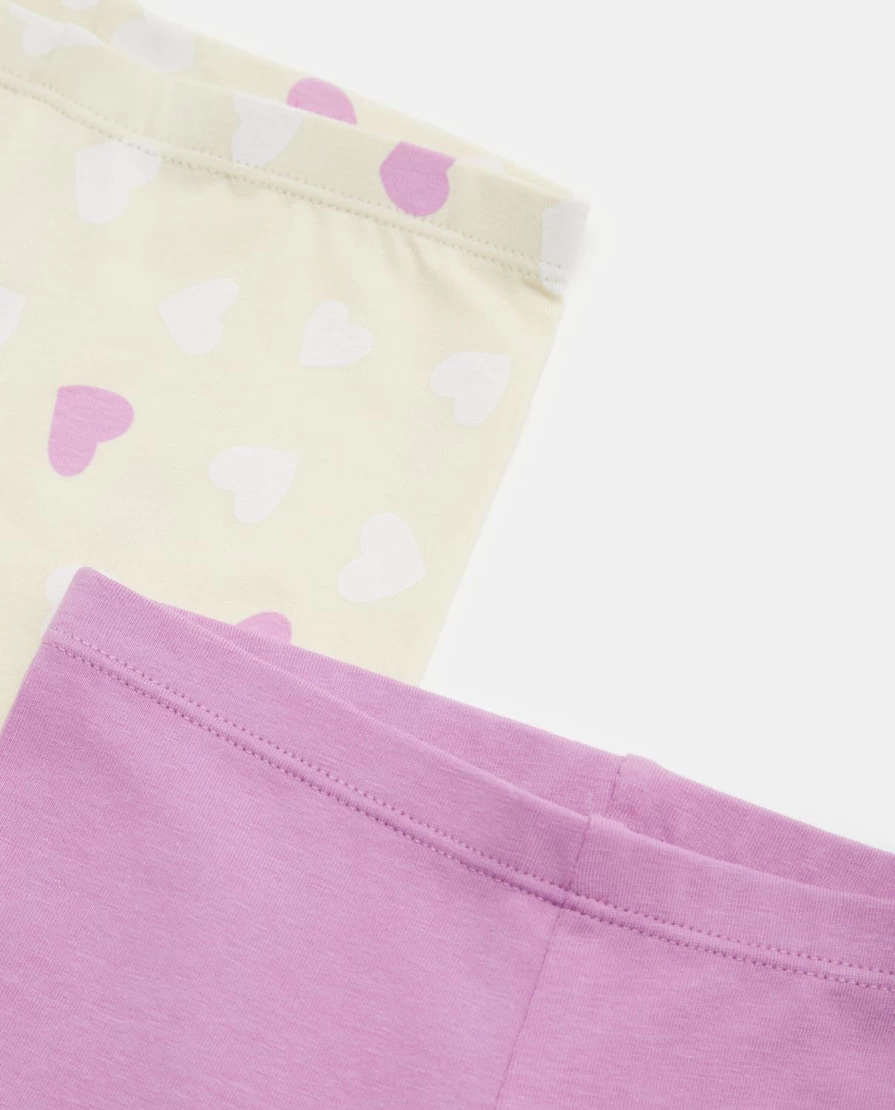 Blukids Newborn Baby Girls 2-Pack Pure Stretch Cotton Leggings