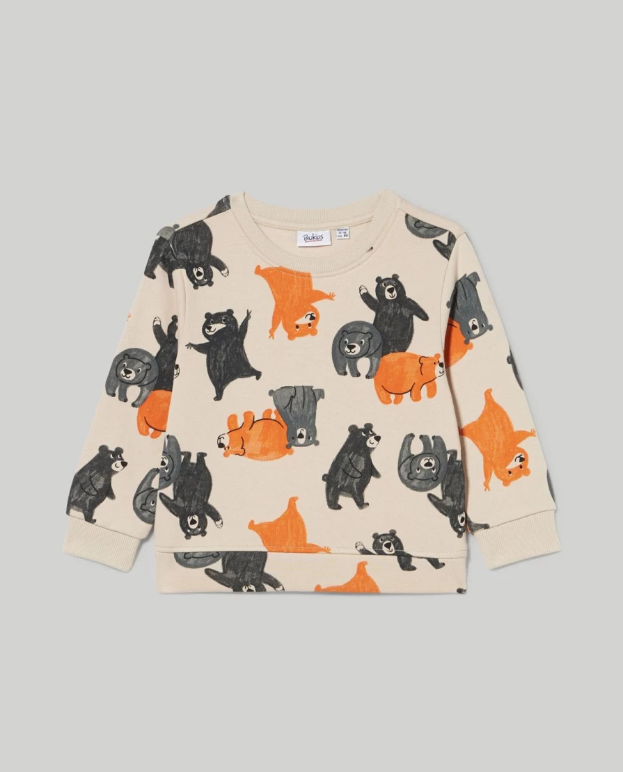Blukids Newborn Pure Cotton Sweatshirt with Adorable Baby Prints - Soft & Comfortable